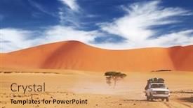  Presentation with driving road - Theme having off-road-vehicle-driving background and a yellow colored foreground