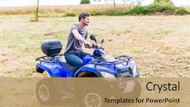  Presentation with atv - PPT theme with driving off-road with quad background and a coral colored foreground
