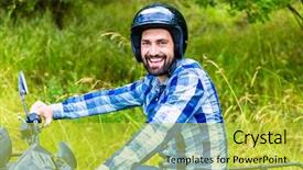  Presentation with road bike - Theme having quad bike or atv background and a yellow colored foreground