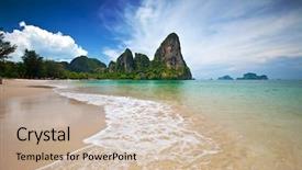  Presentation with krabi - Theme enhanced with off west coast of thailand background and a soft green colored foreground
