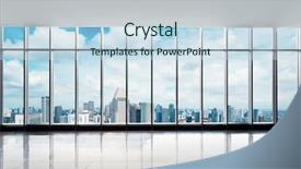  Presentation with cityscape - Amazing slide deck having offcie - cityscape of modern city backdrop and a  colored foreground