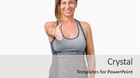  Presentation with woman sport - Theme having offer - beautiful middle age woman wearing background and a light gray colored foreground
