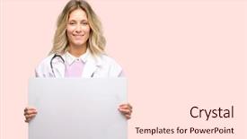  Presentation with announcement - Colorful presentation design enhanced with offering - young doctor woman medical professional backdrop and a lemonade colored foreground