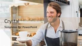  Presentation with pen laptop coffee cup clips - Colorful presentation theme enhanced with street pigeon stands on one foot blurred background backdrop and a violet colored foreground.