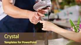  Presentation with credit card - Audience pleasing presentation theme consisting of offering credit card for payment backdrop and a tawny brown colored foreground