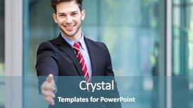  Presentation with urban - Theme enhanced with offering handshake in an urban background and a teal colored foreground