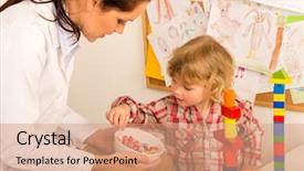  Presentation with reward - Beautiful presentation theme featuring offering lolly to child reward backdrop and a coral colored foreground