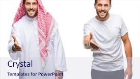  Presentation with arabic music arab man playing - Beautiful PPT theme featuring offers - collage of handsome young man backdrop and a lemonade colored foreground