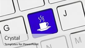  Presentation with lunch - PPT layouts enhanced with lunch sign office - computer keyboard with coffee key background and a  colored foreground