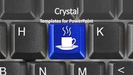  Presentation with coffee - Amazing slide deck having lunch sign office - computer keyboard with coffee key backdrop and a dark gray colored foreground
