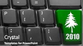  Presentation with green office - Cool new presentation with office 2010 - close-up of computer keyboard backdrop and a dark gray colored foreground