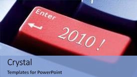  Presentation with happy new year - Audience pleasing presentation theme consisting of office 2010 - happy new year concept backdrop and a light blue colored foreground