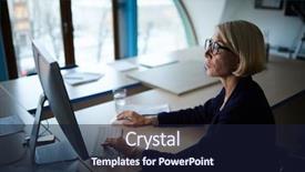  Presentation with monitor computer - Amazing PPT theme having office and looking through update backdrop and a  colored foreground