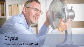  Presentation with heat - Slides having office and tries to cool background and a light blue colored foreground