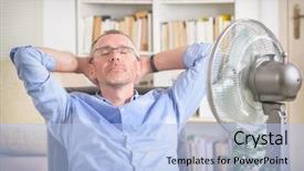  Presentation with heat - Amazing theme having office and tries to cool backdrop and a light blue colored foreground