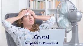  Presentation with working woman - Cool new PPT theme with office and tries to cool backdrop and a lemonade colored foreground