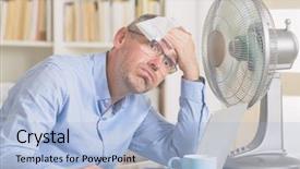  Presentation with heat - Presentation design having office and tries to cool background and a light blue colored foreground