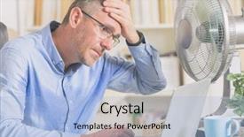  Presentation with heat - Audience pleasing presentation theme consisting of office and tries to cool backdrop and a light blue colored foreground