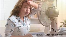  Presentation with working woman - PPT theme consisting of office and tries to cool background and a coral colored foreground