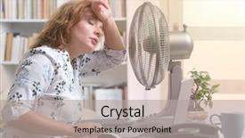  Presentation with heat - Beautiful slide set featuring office and tries to cool backdrop and a light gray colored foreground