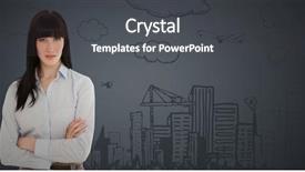  Presentation with doodle - Beautiful PPT layouts featuring office animation - business woman arms folded backdrop and a dark gray colored foreground