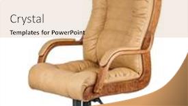  Presentation with office - Presentation theme featuring office-armchair-for-boss-isolated background and a coral colored foreground