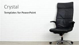  Presentation with white brick - Presentation having office-armchair-on-white-brick background and a cool aqua colored foreground