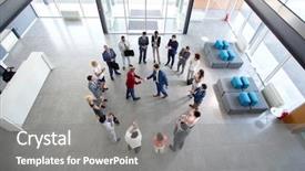  Presentation with partnership - PPT theme consisting of office arrangements - businessmen make partnership and business background and a gray colored foreground