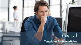  Presentation with green computing issues and solution - PPT theme having office at the table tense background and a ocean colored foreground