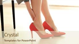  Presentation with leg pain - Cool new PPT theme with office because of uncomfortable shoe backdrop and a lemonade colored foreground