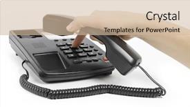  Presentation with black hand - Audience pleasing theme consisting of office black telephone with hand backdrop and a soft green colored foreground