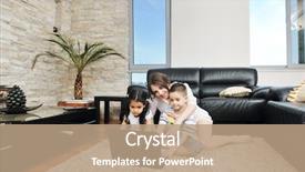  Presentation with young students working in groups - Presentation theme having office boy - happy young family have fun background and a coral colored foreground