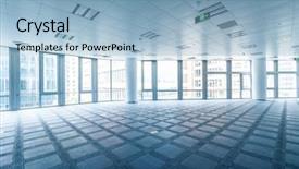  Presentation with modern building - Colorful presentation design enhanced with office building and outside scene backdrop and a  colored foreground