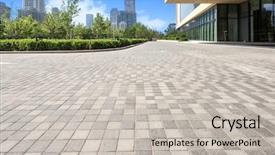  Presentation with yellow brick road - Theme having office building exterior with brick background and a light gray colored foreground