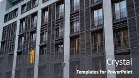  Presentation with facade - Presentation theme consisting of office-building-facade-in-berlin background and a gray colored foreground