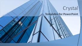  Presentation with facade - Amazing theme having office building facade backdrop and a light blue colored foreground