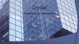  Presentation with fintech financial algorithm - Theme consisting of office building in the financial background and a  colored foreground