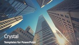  Presentation with new york city - PPT layouts with office building top view background background and a ocean colored foreground