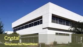  Presentation with parking lot - Amazing PPT theme having office building with a empty backdrop and a tawny brown colored foreground