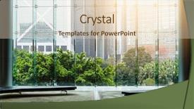  Presentation with blue business - PPT theme having business blue - office building background and a lemonade colored foreground