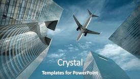  Presentation with air france - Presentation theme consisting of office buildings near la defence background and a teal colored foreground