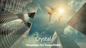  Presentation with air france - Slide set consisting of office buildings near la defence background and a gray colored foreground