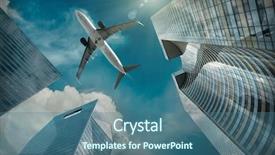  Presentation with office buildings - Beautiful theme featuring office buildings near la defence backdrop and a ocean colored foreground