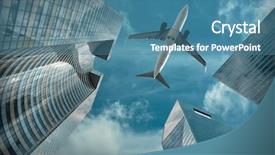  Presentation with air france - Beautiful theme featuring office buildings near la defence backdrop and a  colored foreground