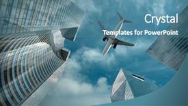  Presentation with office buildings - Amazing presentation theme having office buildings near la defence backdrop and a  colored foreground