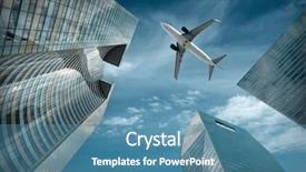  Presentation with office buildings - Cool new presentation theme with office buildings near la defence backdrop and a teal colored foreground