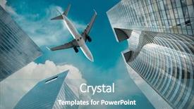  Presentation with air france - Cool new presentation theme with office buildings near la defence backdrop and a teal colored foreground