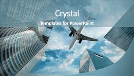  Presentation with office buildings - Cool new slides with office buildings near la defence backdrop and a teal colored foreground