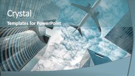  Presentation with air france - Beautiful theme featuring office buildings near la defence backdrop and a seafoam green colored foreground