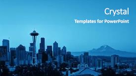  Presentation with urban buildings - Cool new PPT theme with office buildings viewed from kerry backdrop and a teal colored foreground